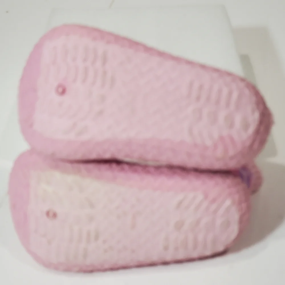 Lily & Dan Pink Purple Leopard Print Rubber Grip Slipper Socks Shoe Size 18-24M